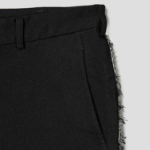 COMME des GARÇONS BLACK (Unisex) Polyester Gabardine Side Distressed Pants — Black