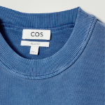 COS Relaxed Washed Cotton Sweatshirt – Blue
