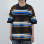 JUUN.J Vintage Six-Block Stripe Oversized Short Sleeve — Blue
