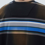 JUUN.J Vintage Six-Block Stripe Oversized Short Sleeve — Blue