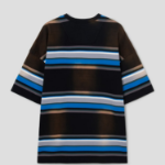 JUUN.J Vintage Six-Block Stripe Oversized Short Sleeve — Blue