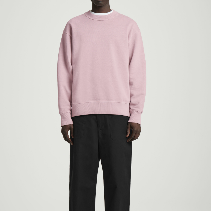 COS Relaxed Washed Cotton Sweatshirt – Pink