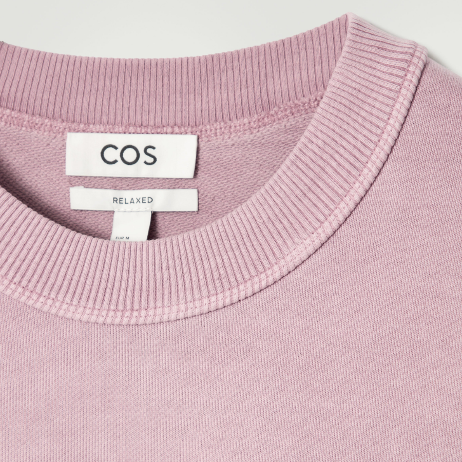 COS Relaxed Washed Cotton Sweatshirt – Pink