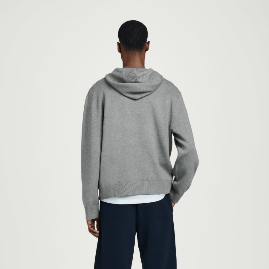 COS Knit Zip-Up Hoodie – Grey