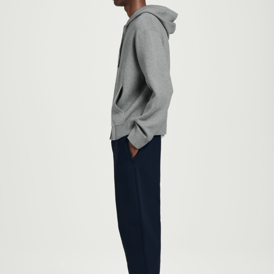 COS Knit Zip-Up Hoodie – Grey