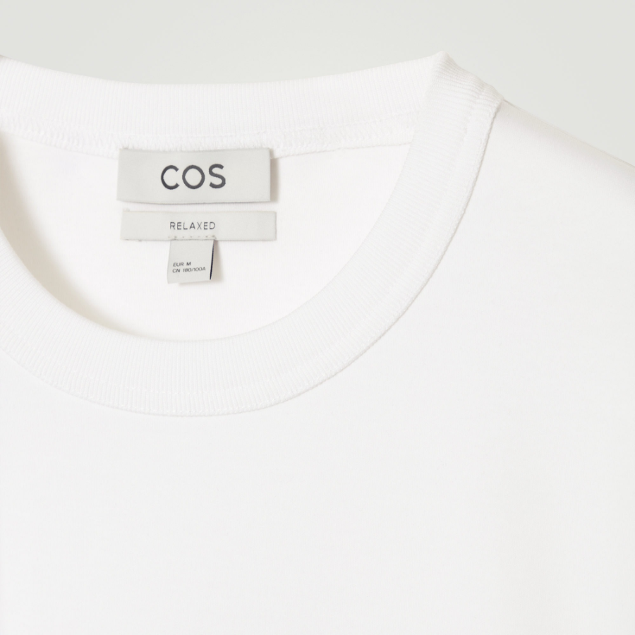 COS Relaxed Cotton Jersey Long-Sleeve T-Shirt – White