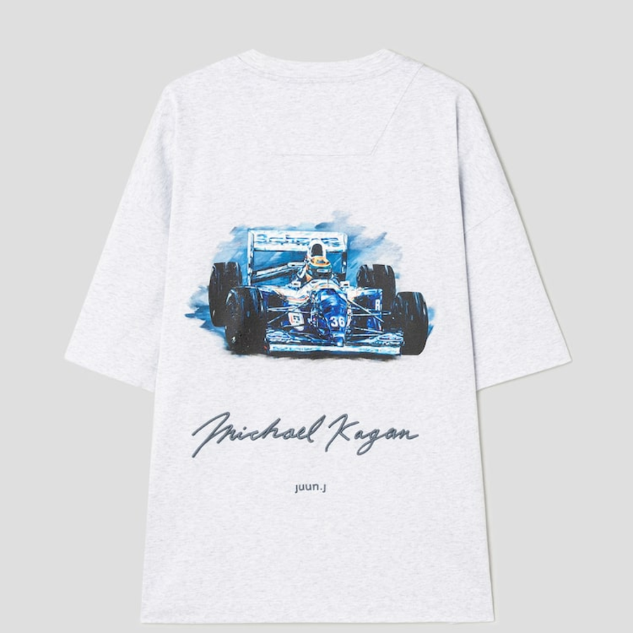 JUUN.J KAGAN Semi-Oversized Short Sleeve — Light Grey