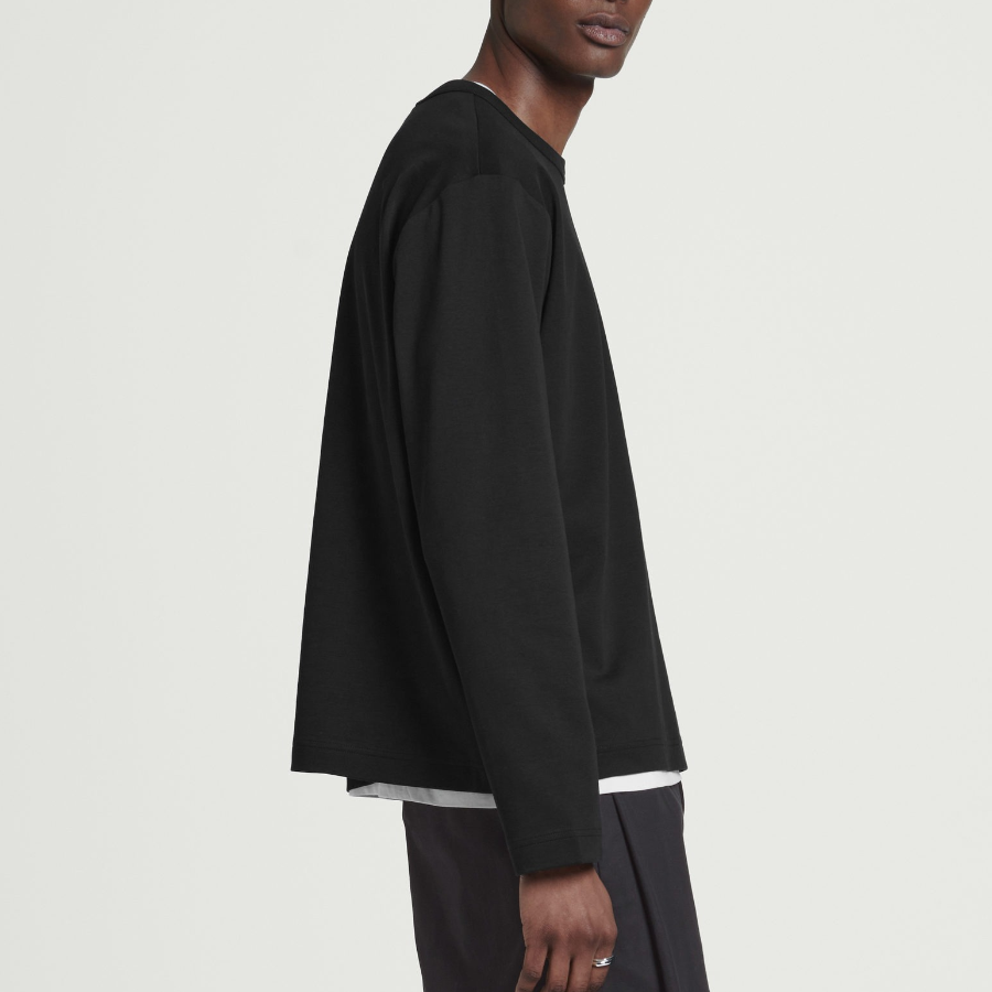 COS Relaxed Cotton Jersey Long-Sleeve T-Shirt – Black