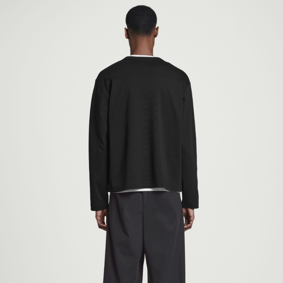 COS Relaxed Cotton Jersey Long-Sleeve T-Shirt – Black