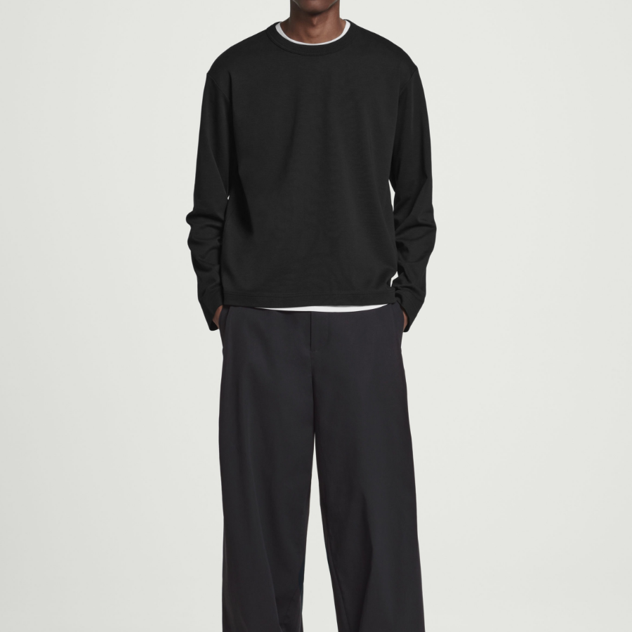 COS Relaxed Cotton Jersey Long-Sleeve T-Shirt – Black