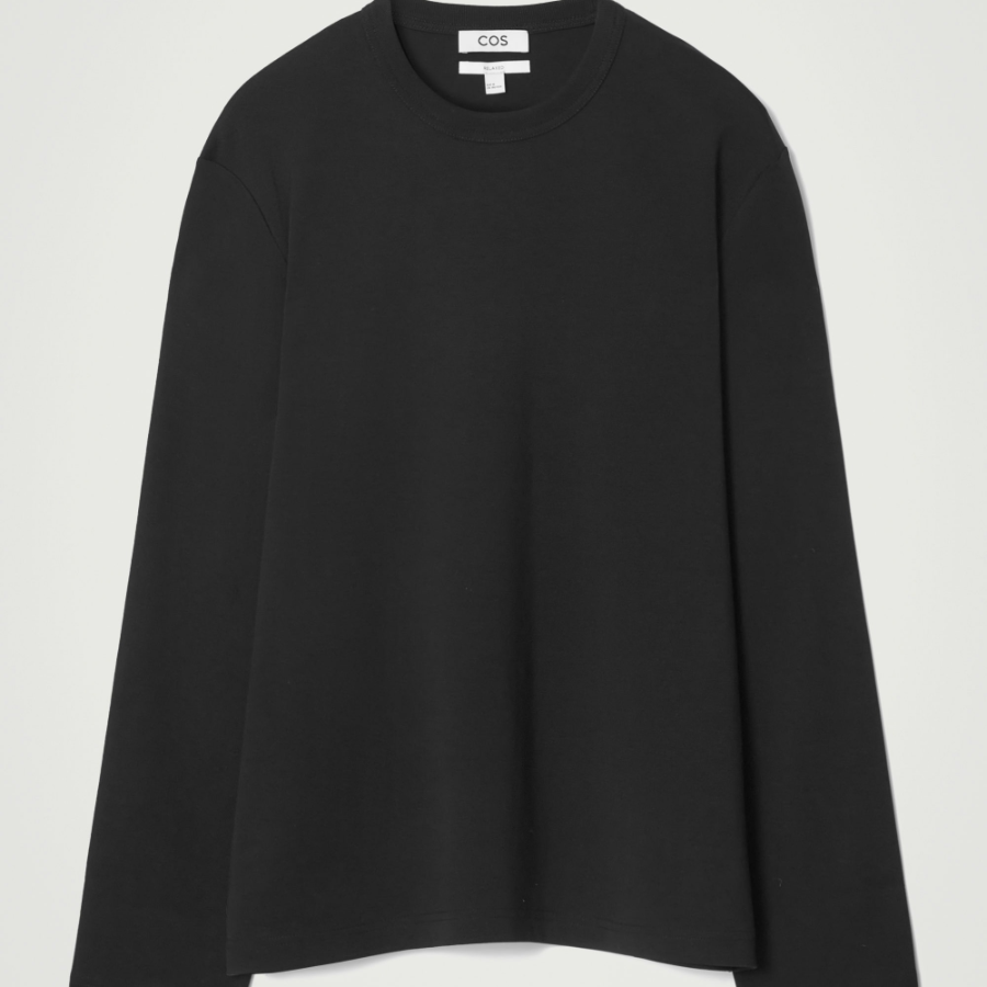 COS Relaxed Cotton Jersey Long-Sleeve T-Shirt – Black