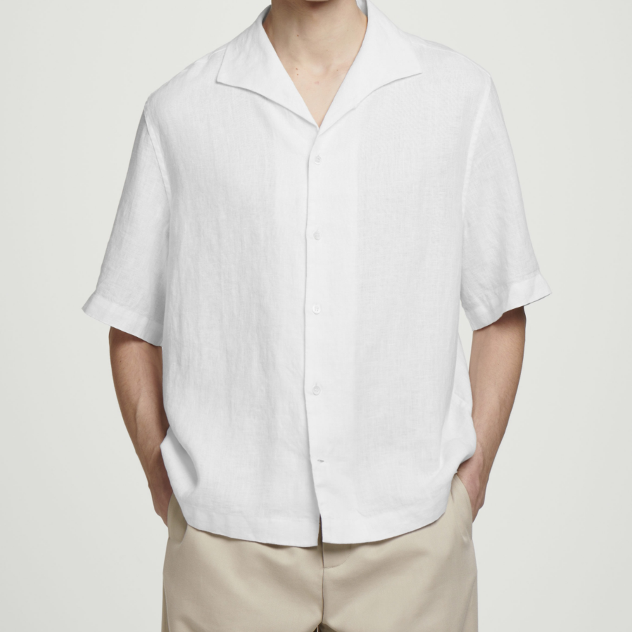 COS Linen Short-Sleeve Shirt – White