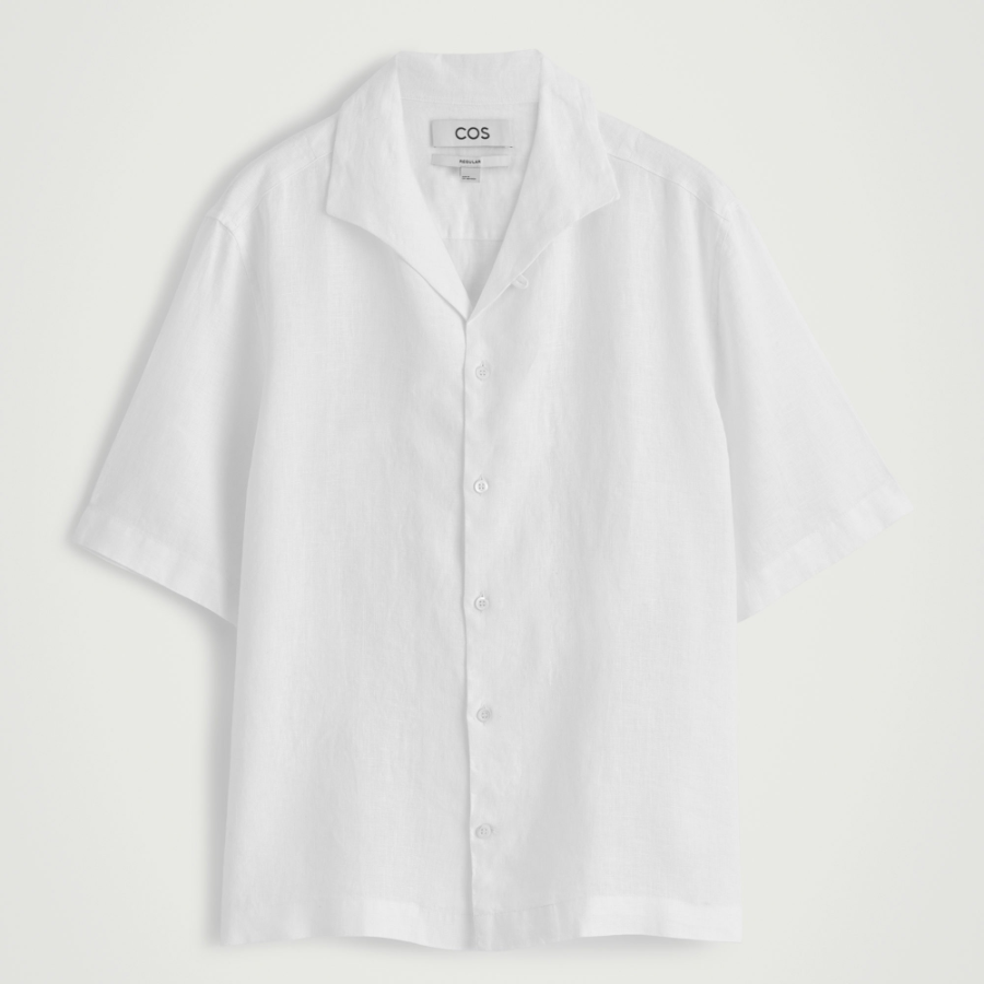 COS Linen Short-Sleeve Shirt – White