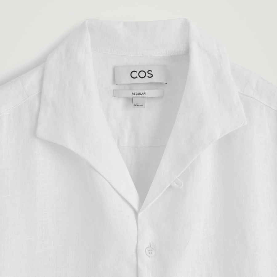 COS Linen Short-Sleeve Shirt – White