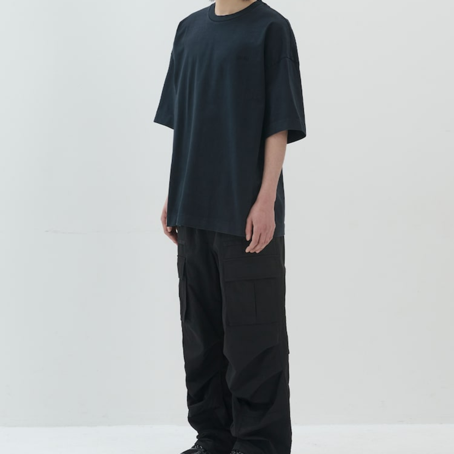 JUUN.J Essential Dyed Semi-Oversized Short Sleeve — Navy