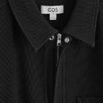 COS Textured Cotton Jersey Zip Shirt – Black