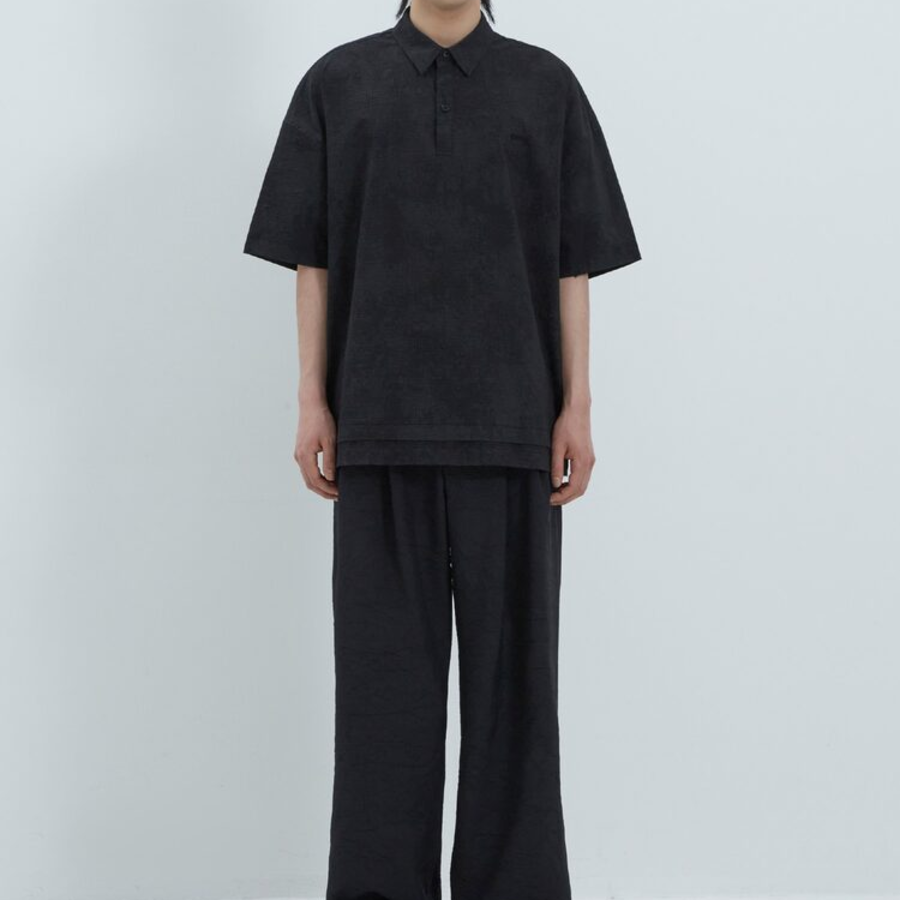 JUUN.J [CORE] Painting Stripe Polo Short Sleeve — Black