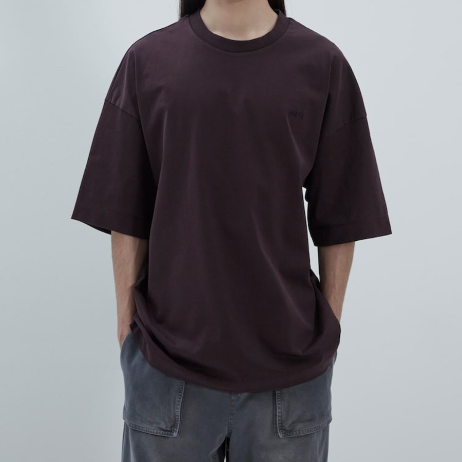 JUUN.J Essential Dyeing Semi-Oversized Short Sleeve — Brown