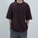 JUUN.J Essential Dyeing Semi-Oversized Short Sleeve — Brown
