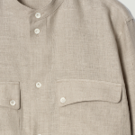 COS Grandad Collar Linen Overshirt – Beige