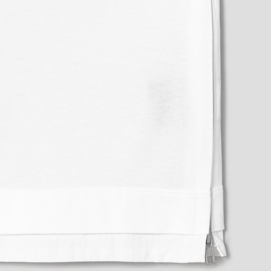 JUUN.J Nylon Panel Detail Short Sleeve — White
