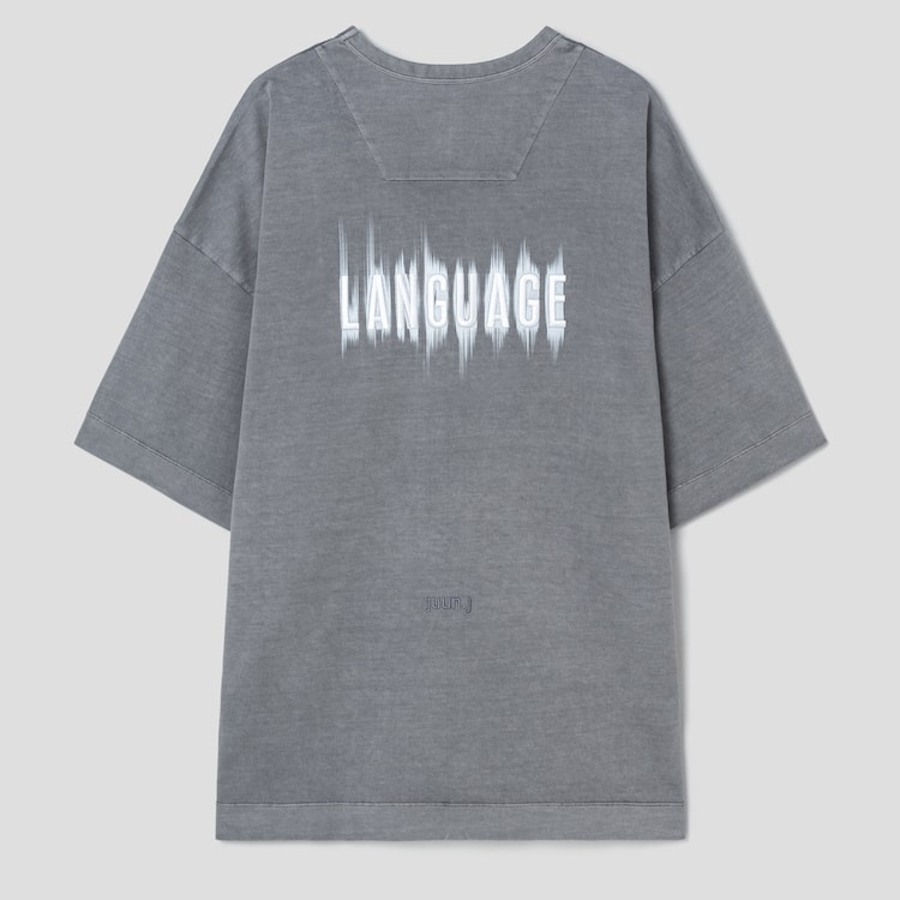 JUUN.J LANGUAGE Oversized Dyed Short Sleeve – Grey