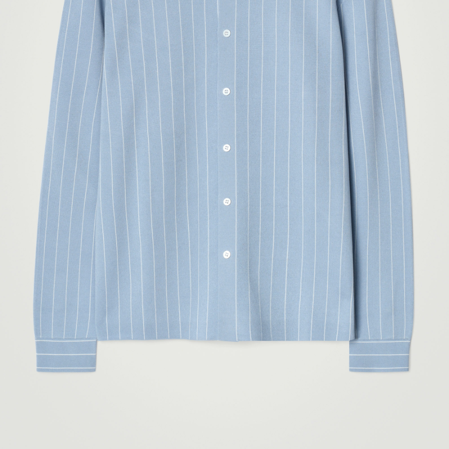 COS Relaxed Stripe Knit Cotton Shirt
