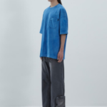 JUUN.J Slash Pocket Semi-Oversized Dyed Short Sleeve –  Blue