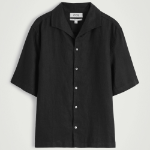 COS Linen Short-Sleeve Shirt – Black