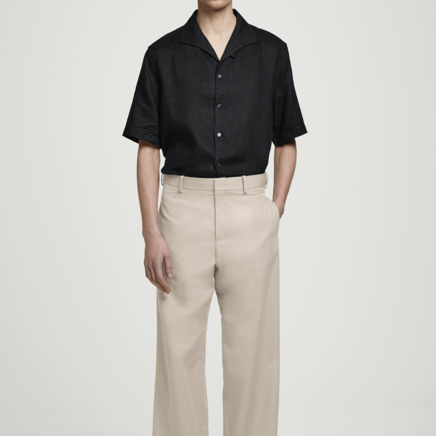 COS Linen Short-Sleeve Shirt – Black