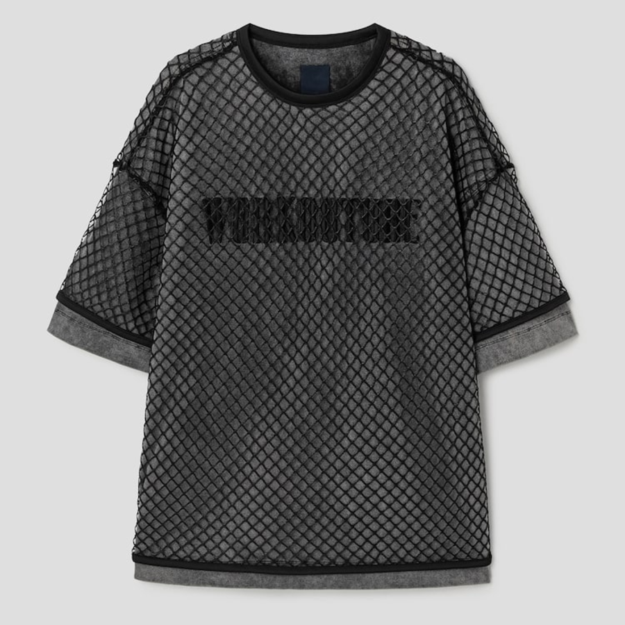 JUUN.J Net Layered Dyed Short Sleeve – Black