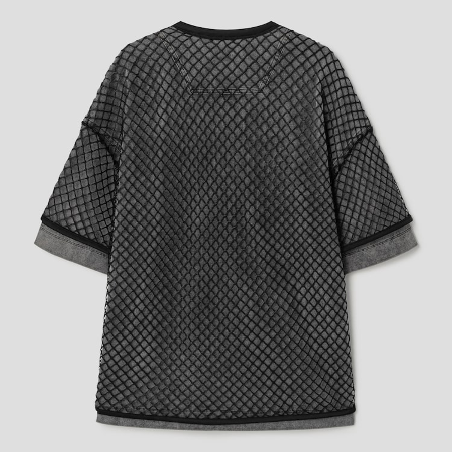 JUUN.J Net Layered Dyed Short Sleeve – Black