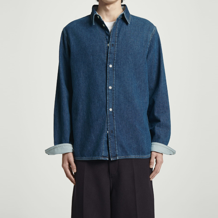 COS Relaxed Denim Overshirt – Dark Blue