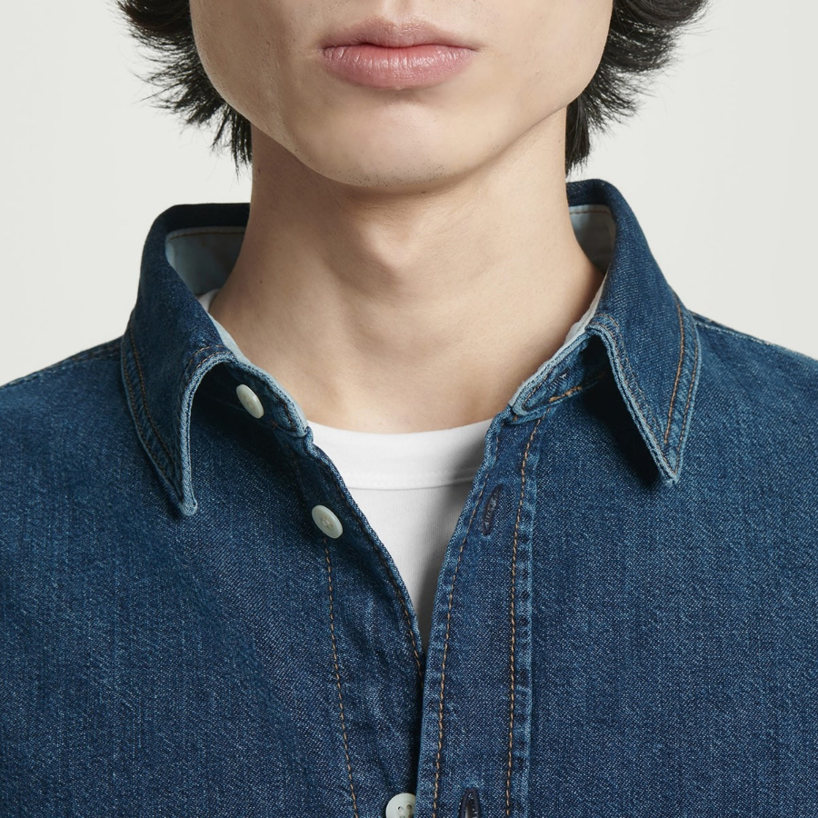 COS Relaxed Denim Overshirt – Dark Blue