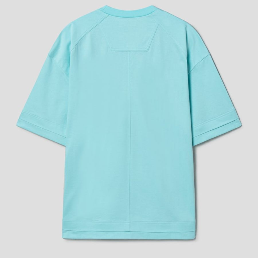 JUUN.J Layered Style Hidden Pocket Short Sleeve – Turquoise