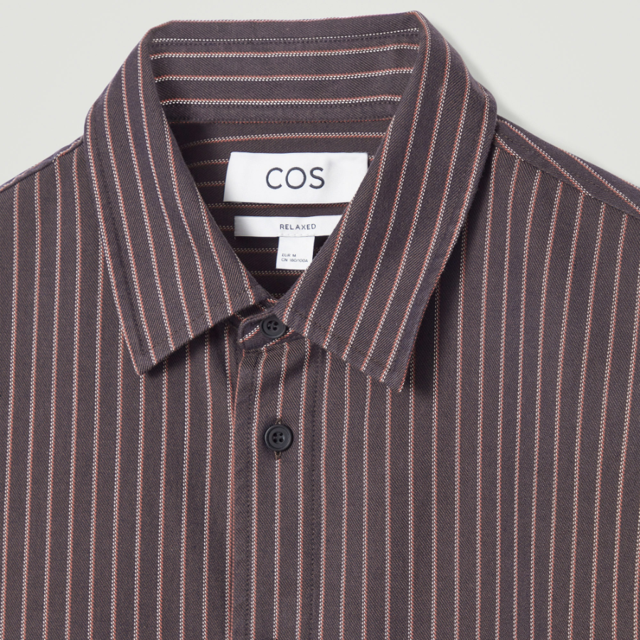 COS Relaxed Twill Shirt – Brown Stripe