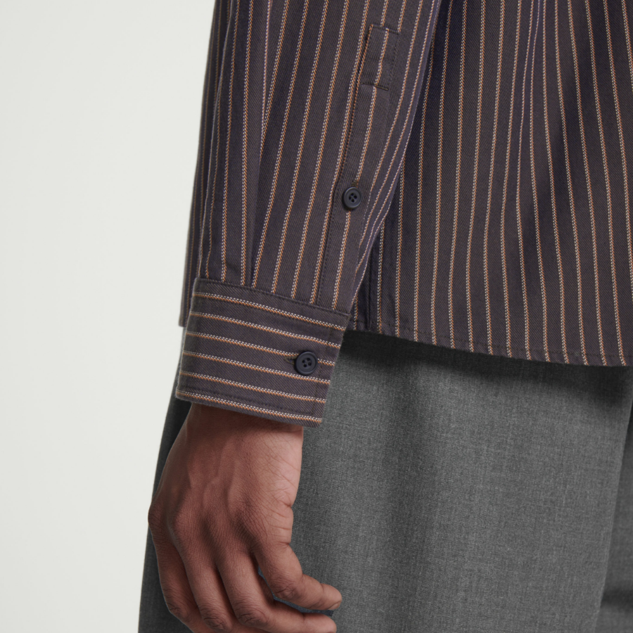 COS Relaxed Twill Shirt – Brown Stripe