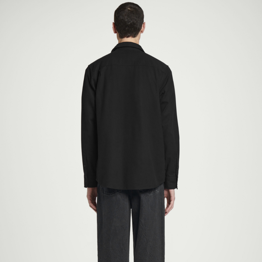 COS Relaxed Brushed Cotton Blend Shirt – Black