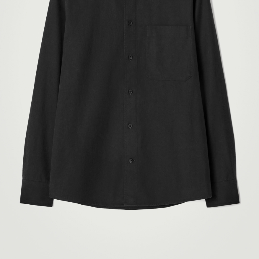 COS Relaxed Brushed Cotton Blend Shirt – Black