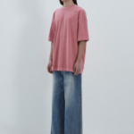 JUUN.J KIM KEEVER Floating Flower Semi-Oversized Dyed Short Sleeve – Red