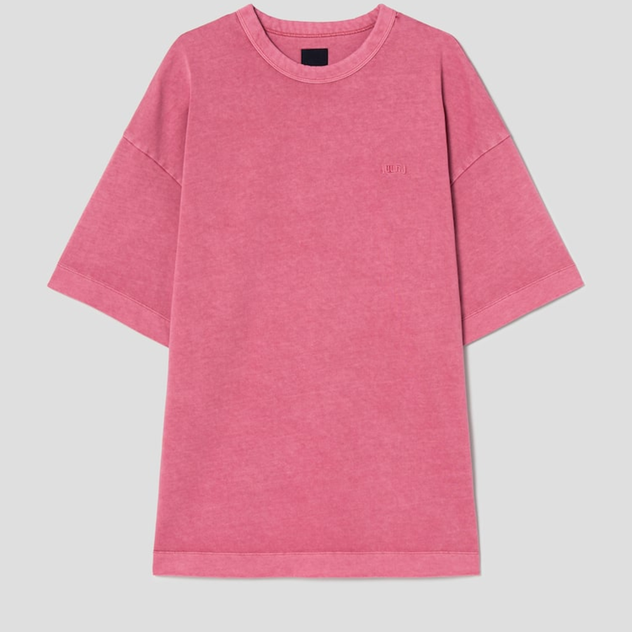 JUUN.J KIM KEEVER Floating Flower Semi-Oversized Dyed Short Sleeve – Red