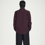 COS Relaxed Brushed Cotton Blend Shirt – Burgundy