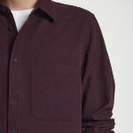 COS Relaxed Brushed Cotton Blend Shirt – Burgundy