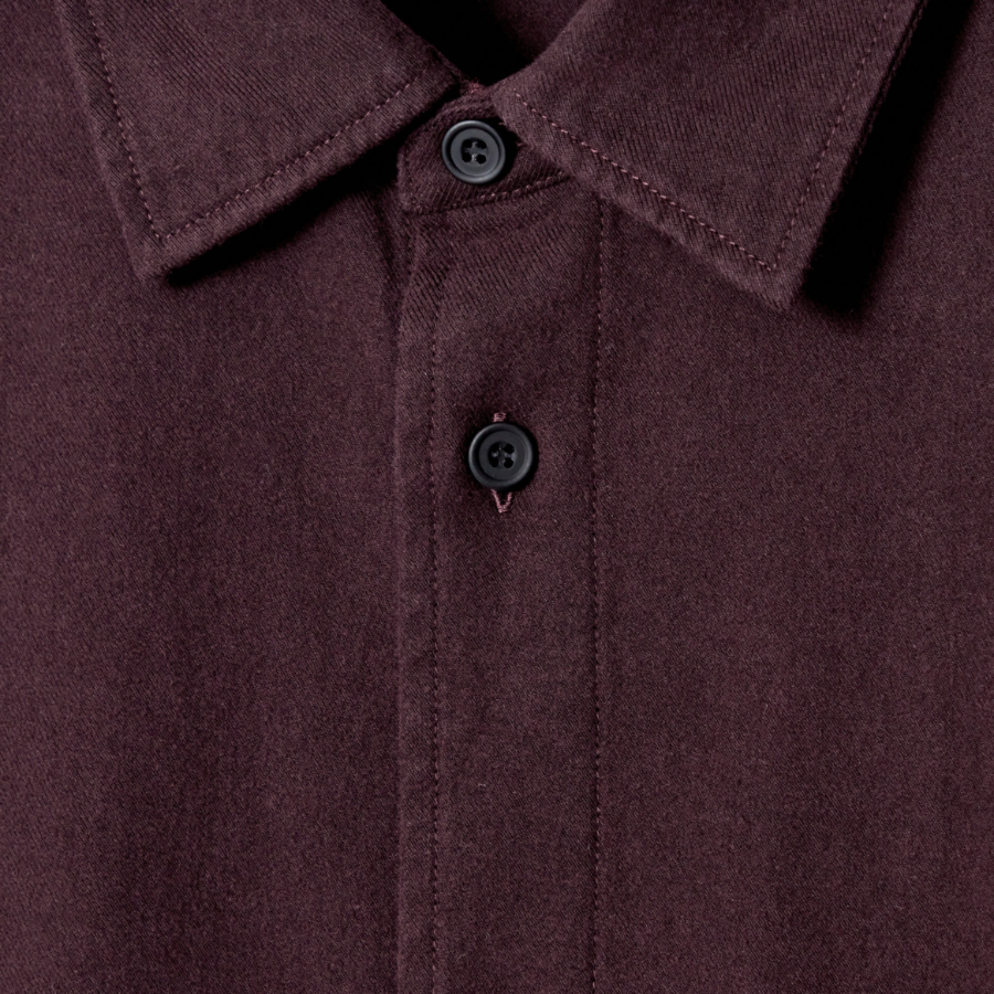 COS Relaxed Brushed Cotton Blend Shirt – Burgundy