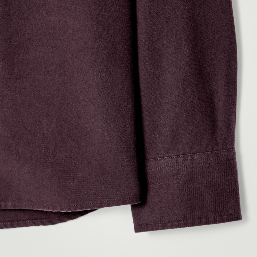 COS Relaxed Brushed Cotton Blend Shirt – Burgundy