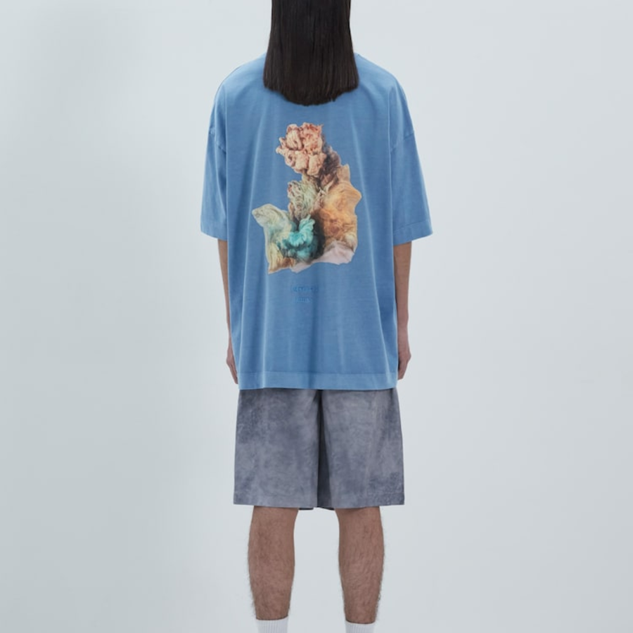 JUUN.J KIM KEEVER Cloud Flower Oversized Dyed Short Sleeve – Blue