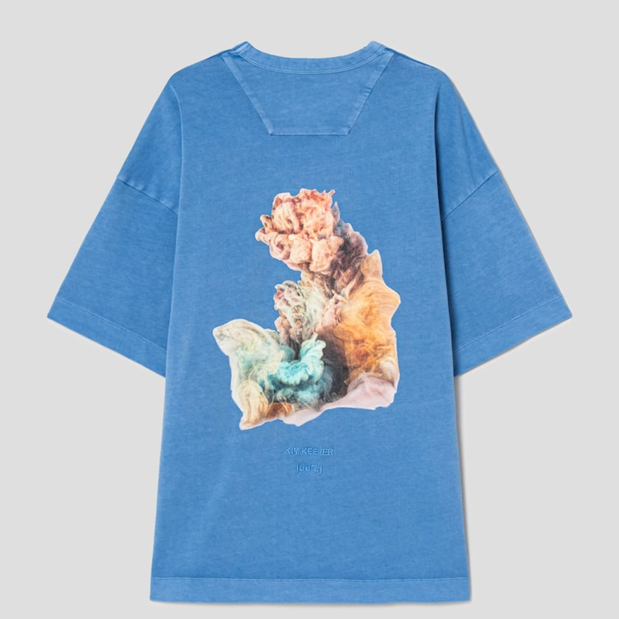 JUUN.J KIM KEEVER Cloud Flower Oversized Dyed Short Sleeve – Blue