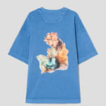 JUUN.J KIM KEEVER Cloud Flower Oversized Dyed Short Sleeve – Blue