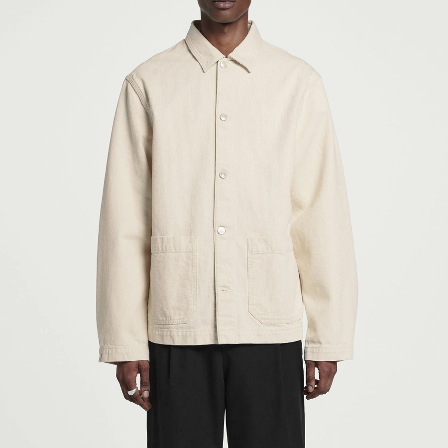 COS Relaxed Chain Stitch Denim Overshirt – Ecru