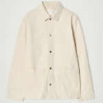 COS Relaxed Chain Stitch Denim Overshirt – Ecru